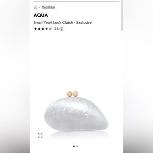 Aqua Pearl White Clutch with Gold Accents